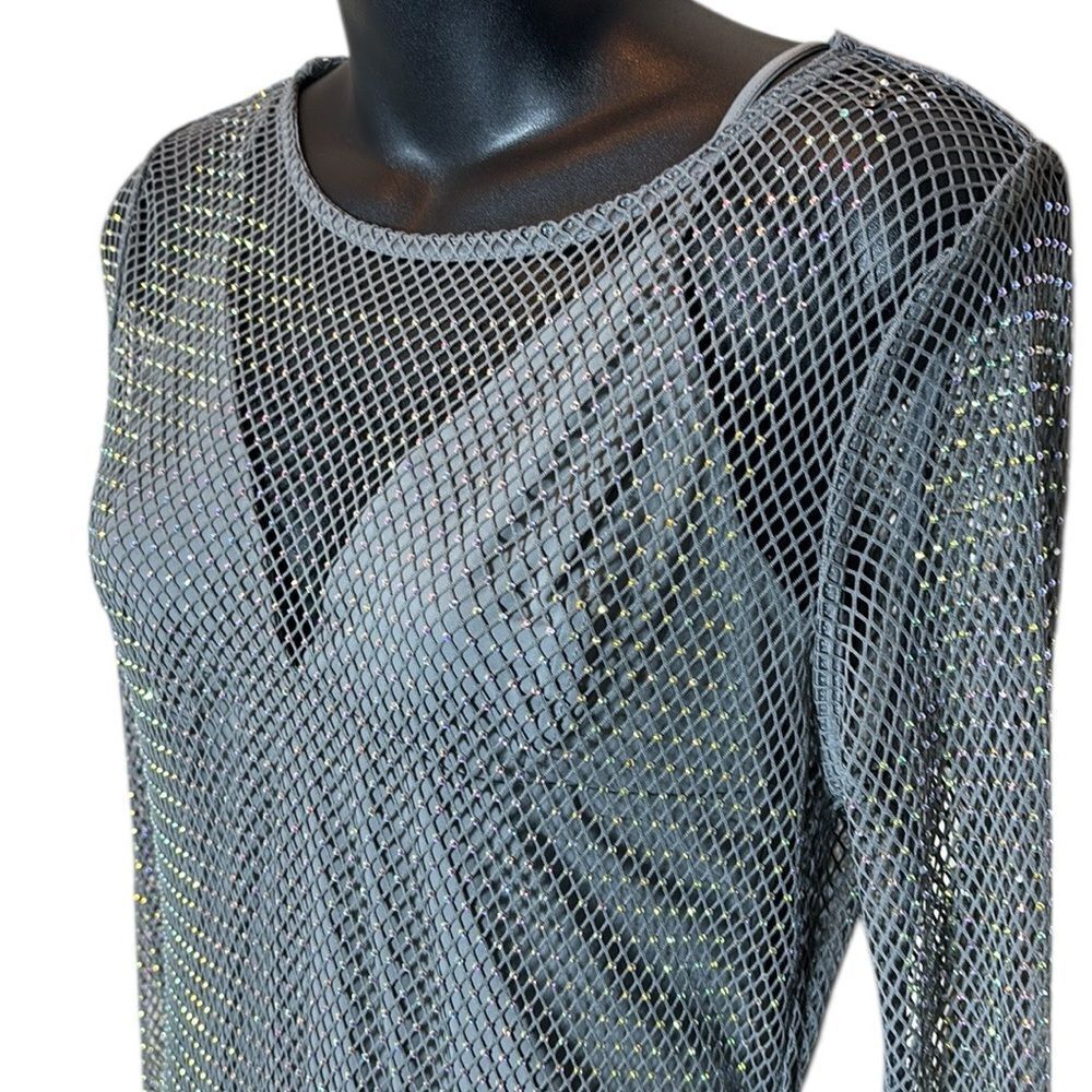 House of Harlow 1960 women’s medium‎ dress rhinestone fishnet mesh sexy - Picture 2 of 7